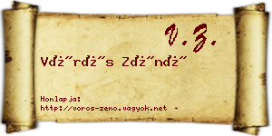 Vörös Zénó névjegykártya